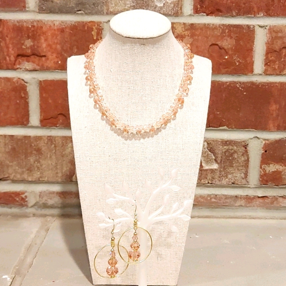 Champagne Choker with matching Earrings